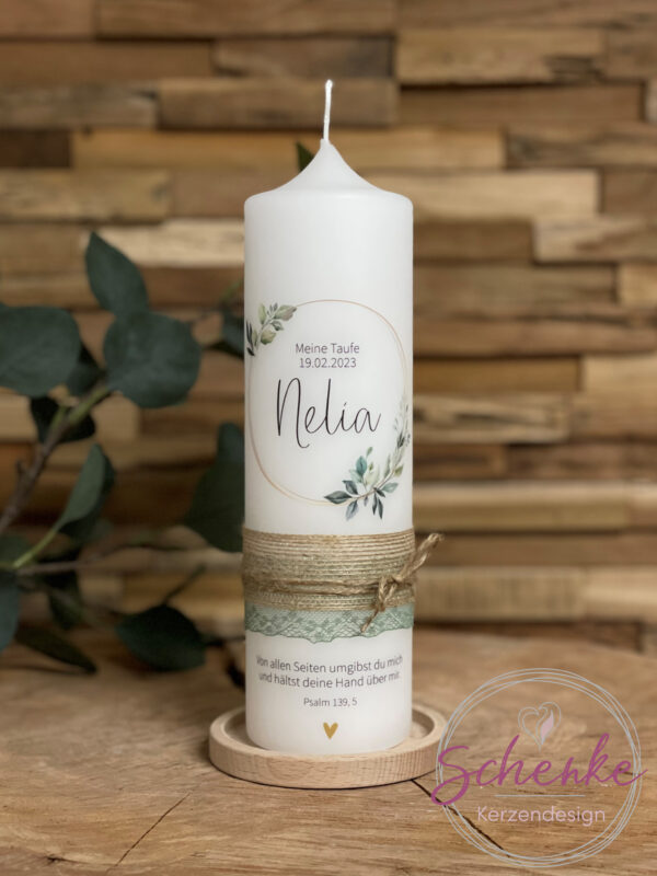 Taufkerze "Foliage - Nelia"