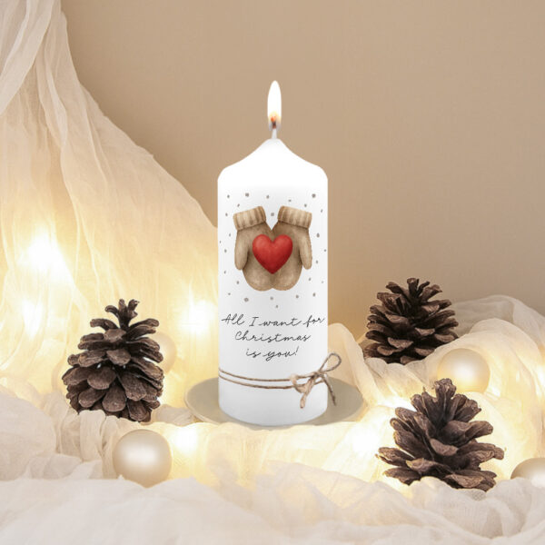 Schenke Kreatives - Weihnachtskerze - All I want for Christmas